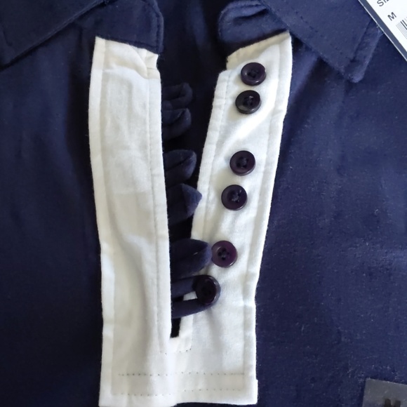 Crown and Anchor Navy button shirt dress/tunic - Picture 4 of 7